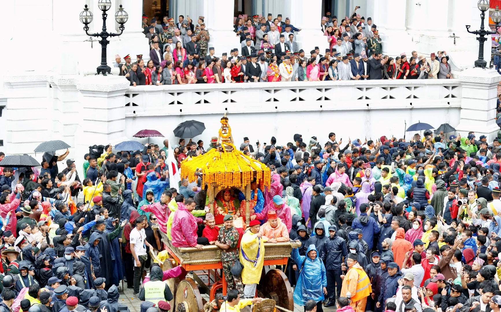 भाद्र शुक्ल चतुर्दशी : राष्ट्रपति पौडेलद्वारा इन्द्रजात्रा अवलोकन